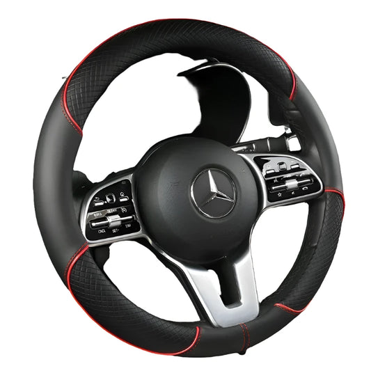 Full Leather Diamond Steering Wheel Cover